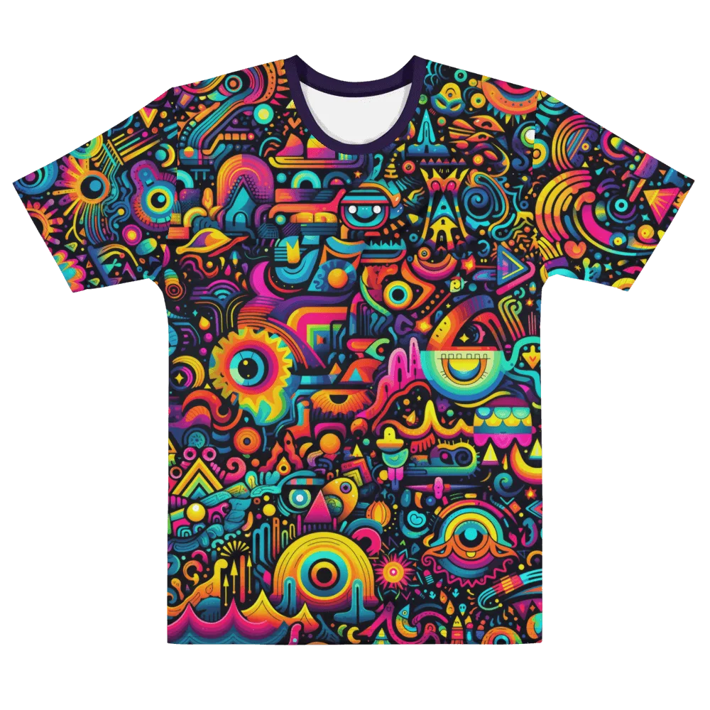 Neon Doodles men's t-shirt, front